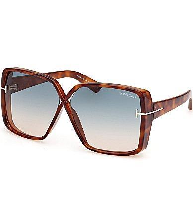 TOM FORD Womens Yvonne 63mm Butterfly Havana Sunglasses Product Image