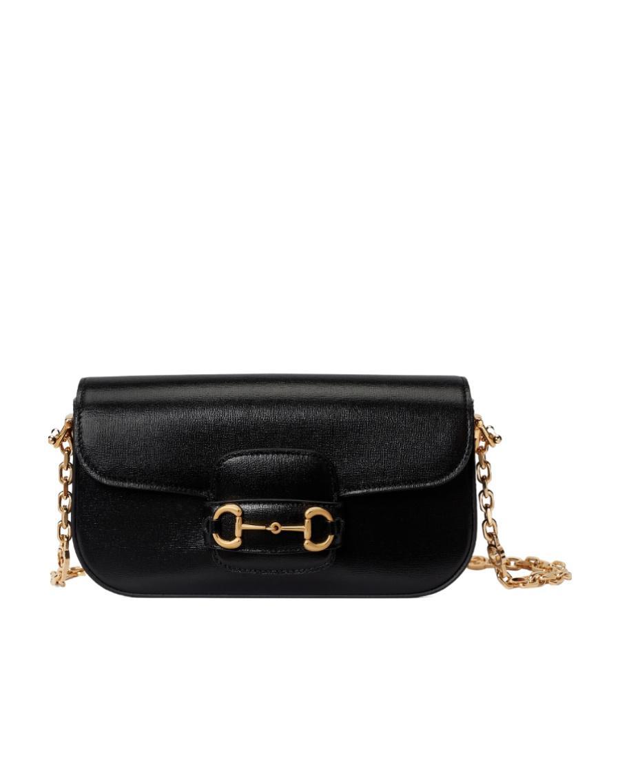 GUCCI Small Leather Horsebit 1955 Shoulder Bag In Black Product Image