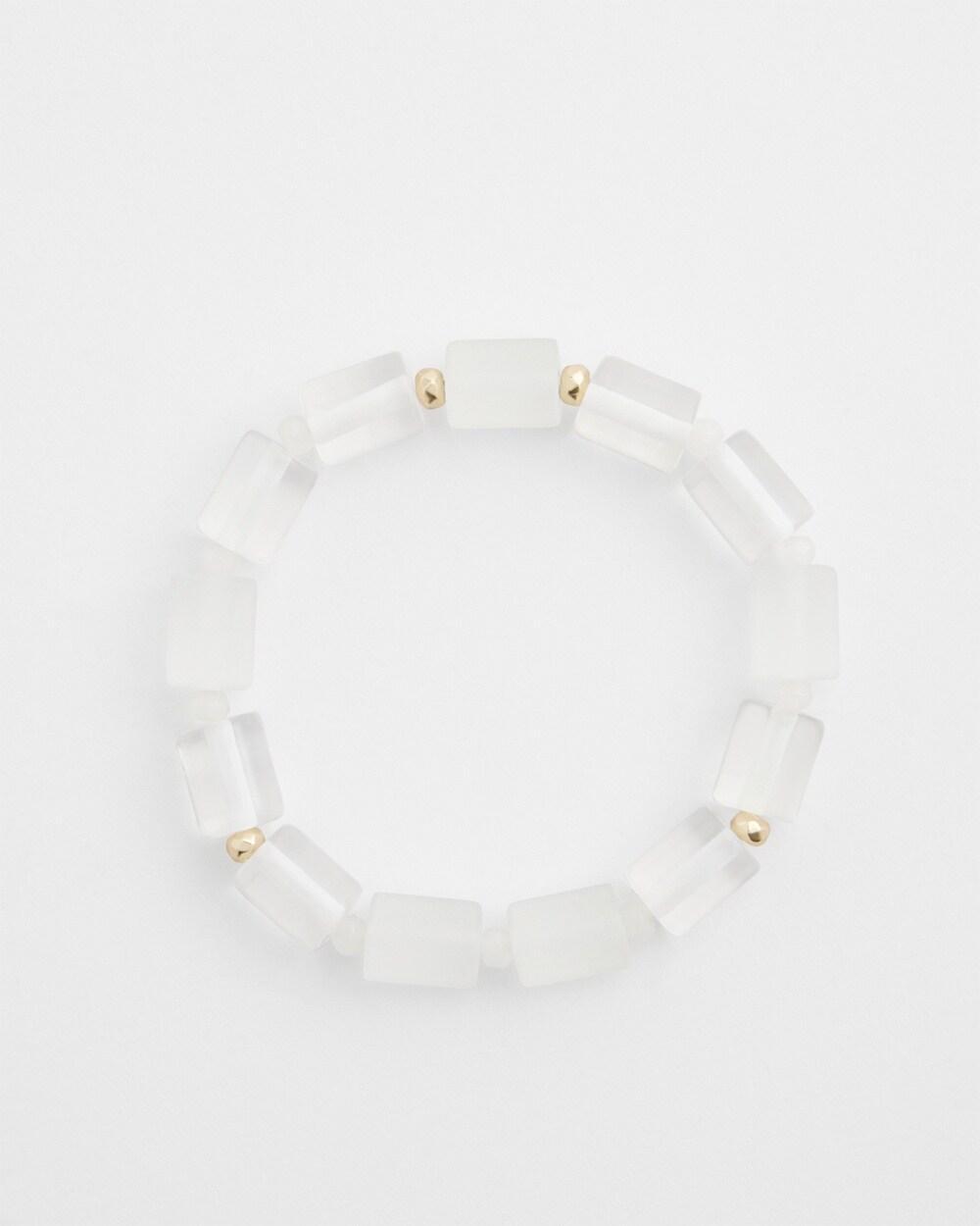 Jade Barrel Stretch Bracelet   Chico's - Alabaster - Women Product Image