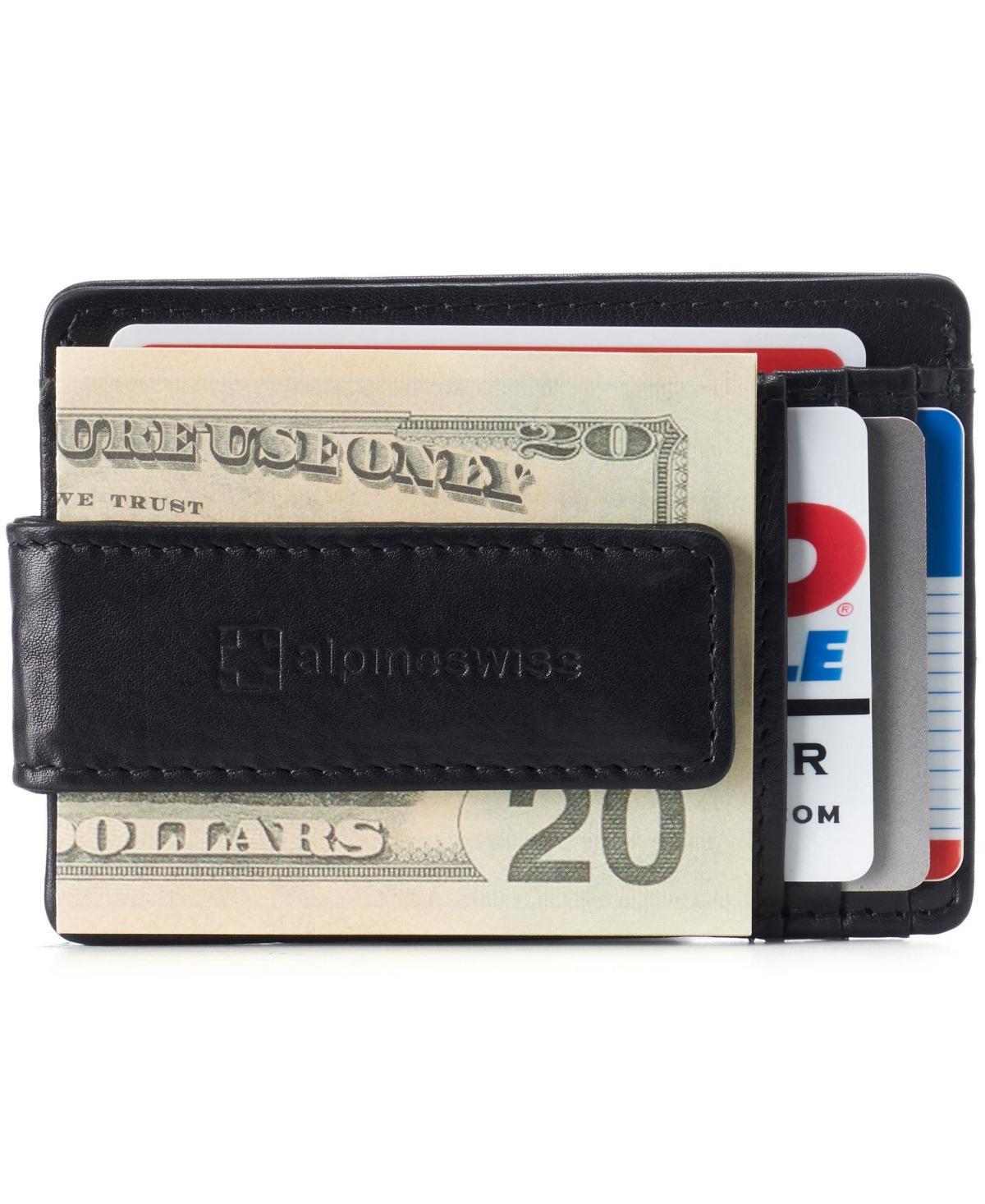 Alpine Swiss Mens Rfid Safe Magnetic Money Clip Wallet Slim Front Pocket Wallet - Olive Product Image