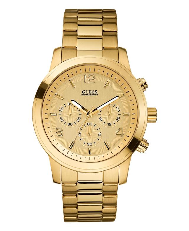 Guess Mens chronographgraph Gold-Tone Stainless Steel Watch 45mm - Gold Tone Product Image