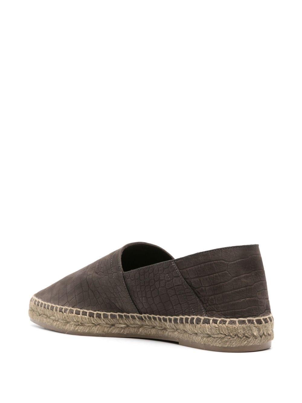 TOM FORD Embossed-crocodile Leather Espadrilles In Brown Product Image