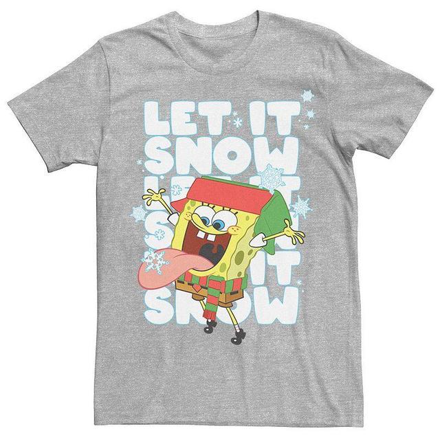 Mens Spongebob Squarepants Let It Snow Tee Blue Product Image