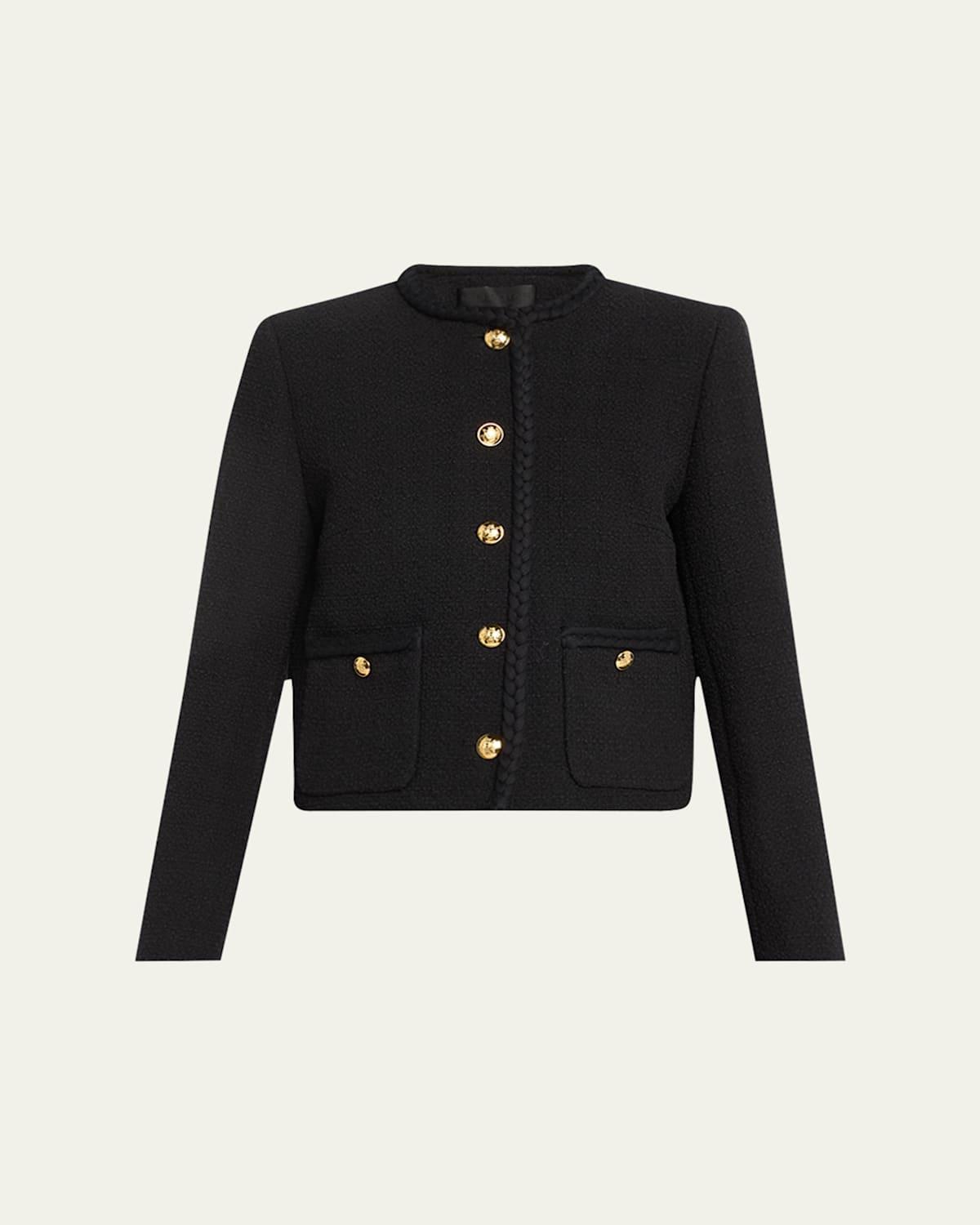 Womens Iman Braided-Trim Crop Jacket Product Image