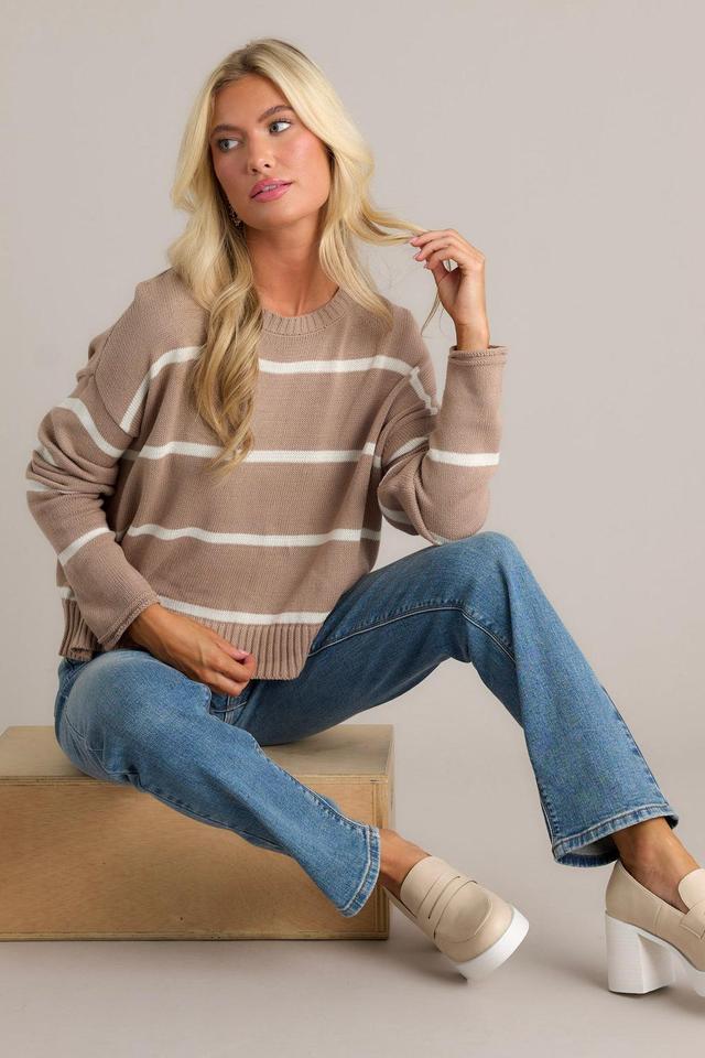 Z Supply Sienna Latte Stripe Sweater Product Image