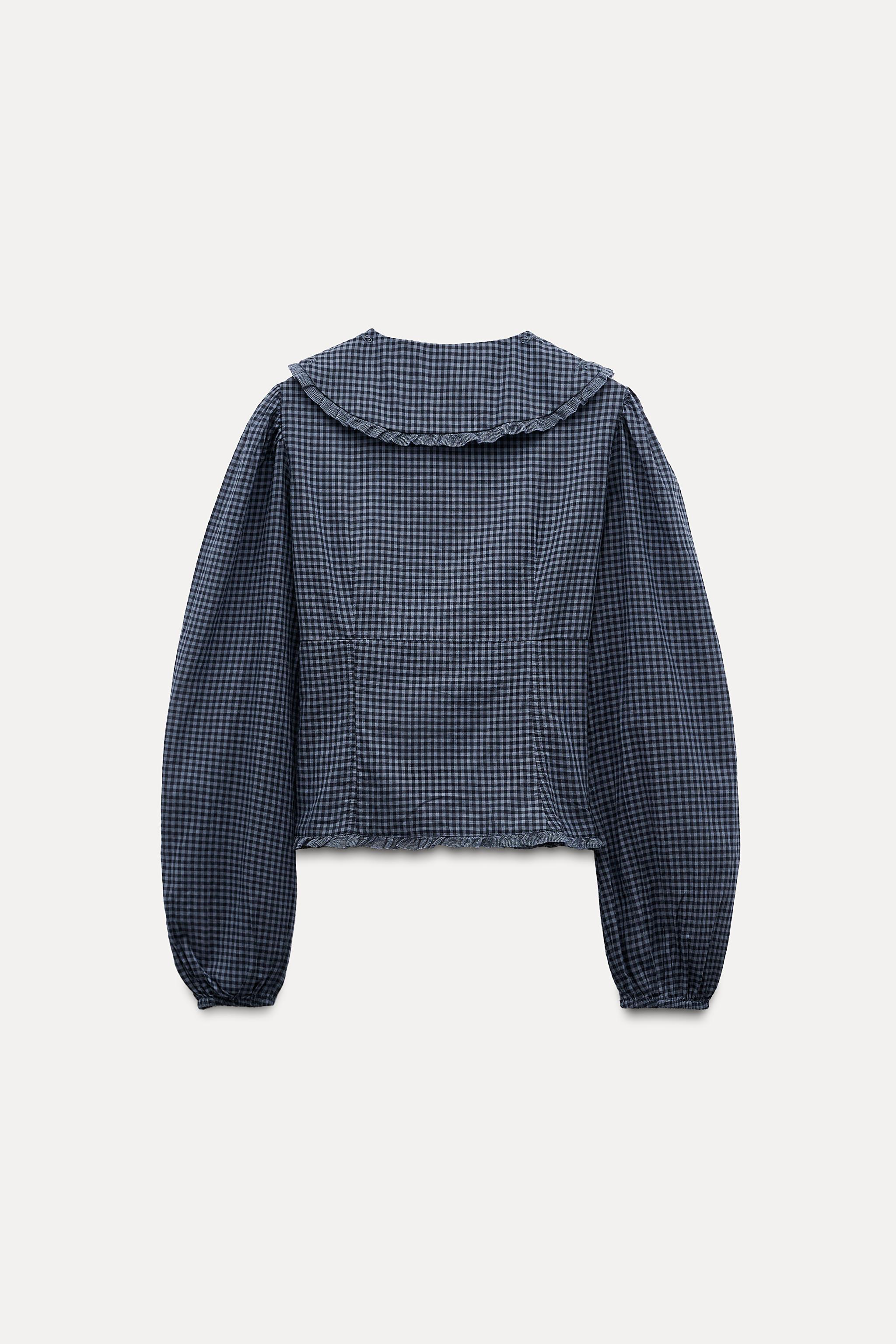 BIB COLLAR GINGHAM SHIRT Product Image