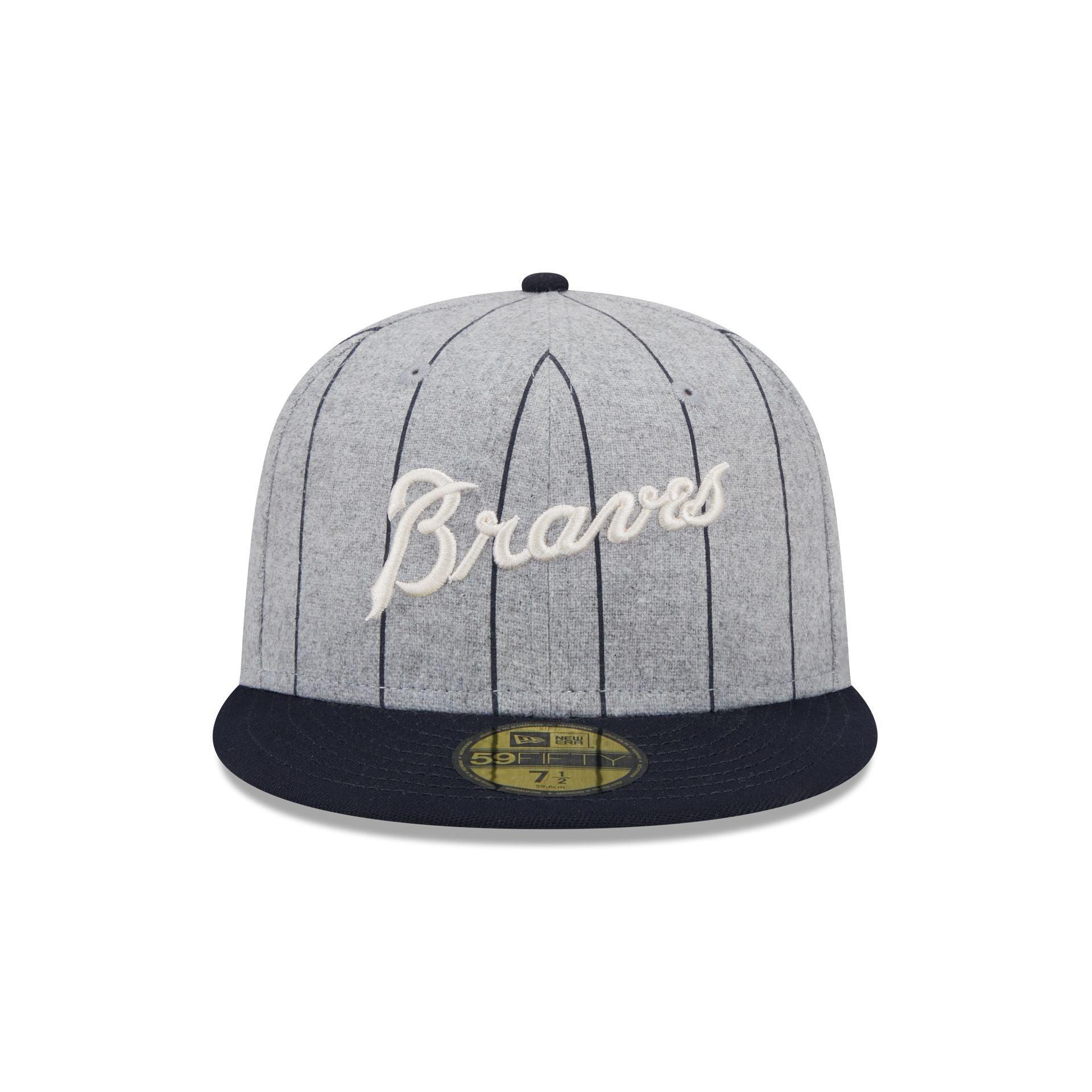 Atlanta Braves Heather Pinstripe 59FIFTY Fitted Hat Male Product Image