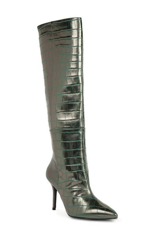 BLACK SUEDE STUDIO Tory Croc Embossed Knee High Boot Product Image