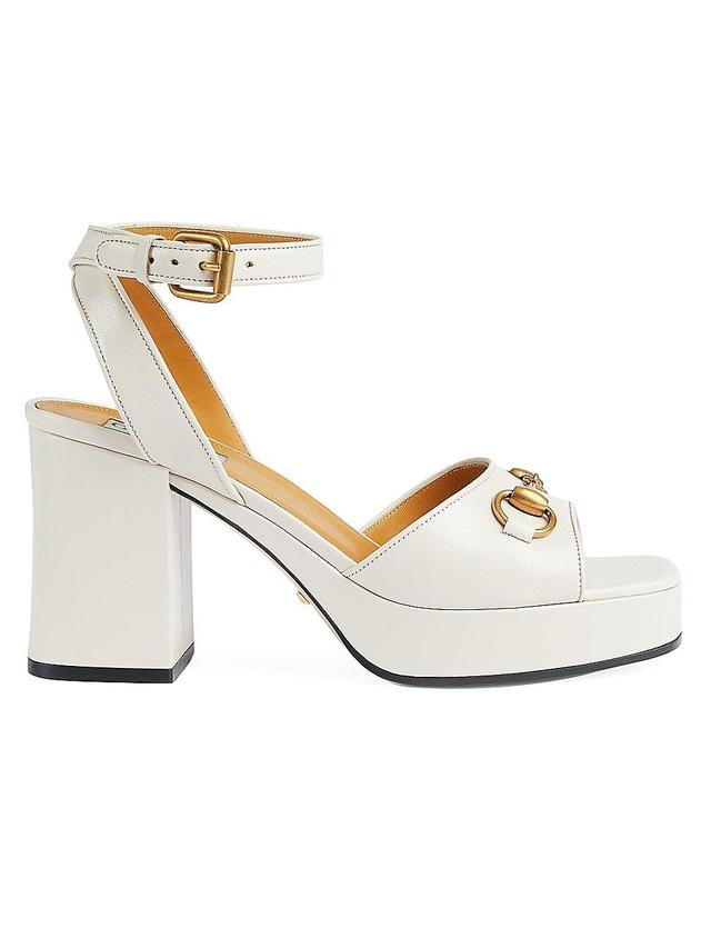 Lady Leather Horsebit Platform Sandals Product Image