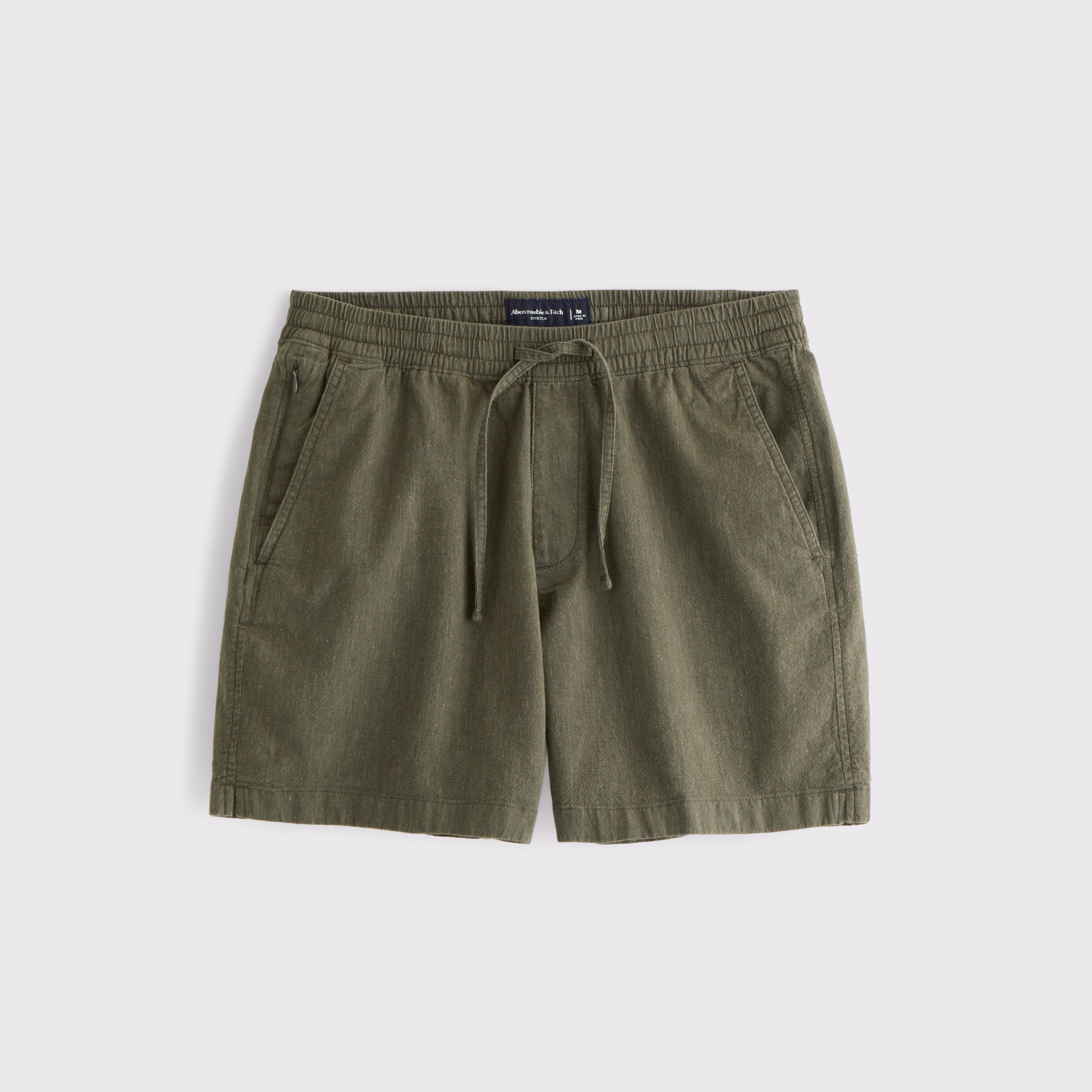 Linen-Blend Pull-On Short Product Image