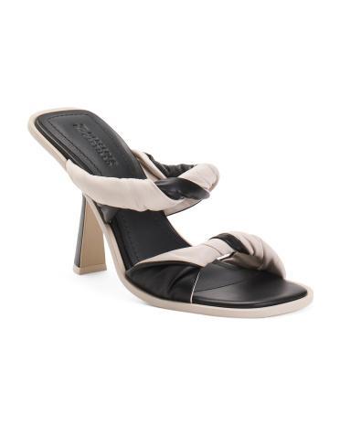 Leather Frida Dual Knot Mid Heel Sandals for Women Product Image