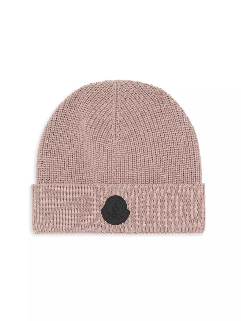 Wool Ribbed Knit Logo Patch Beanie Product Image