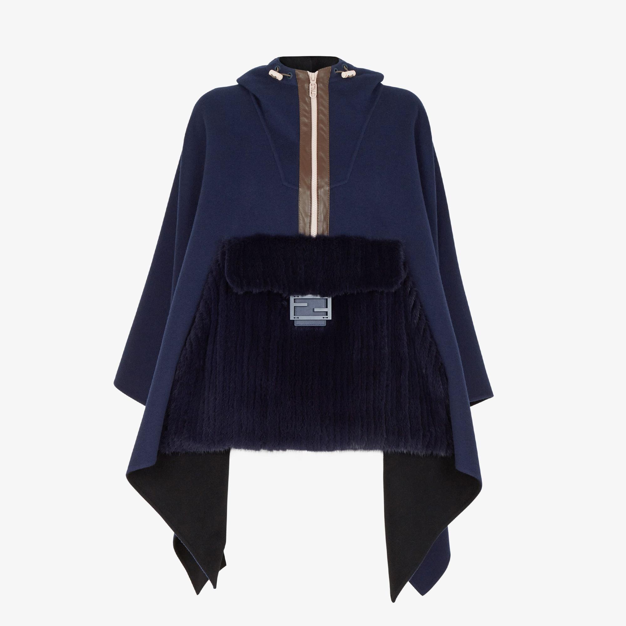 PonchoBlue mink and wool poncho Product Image