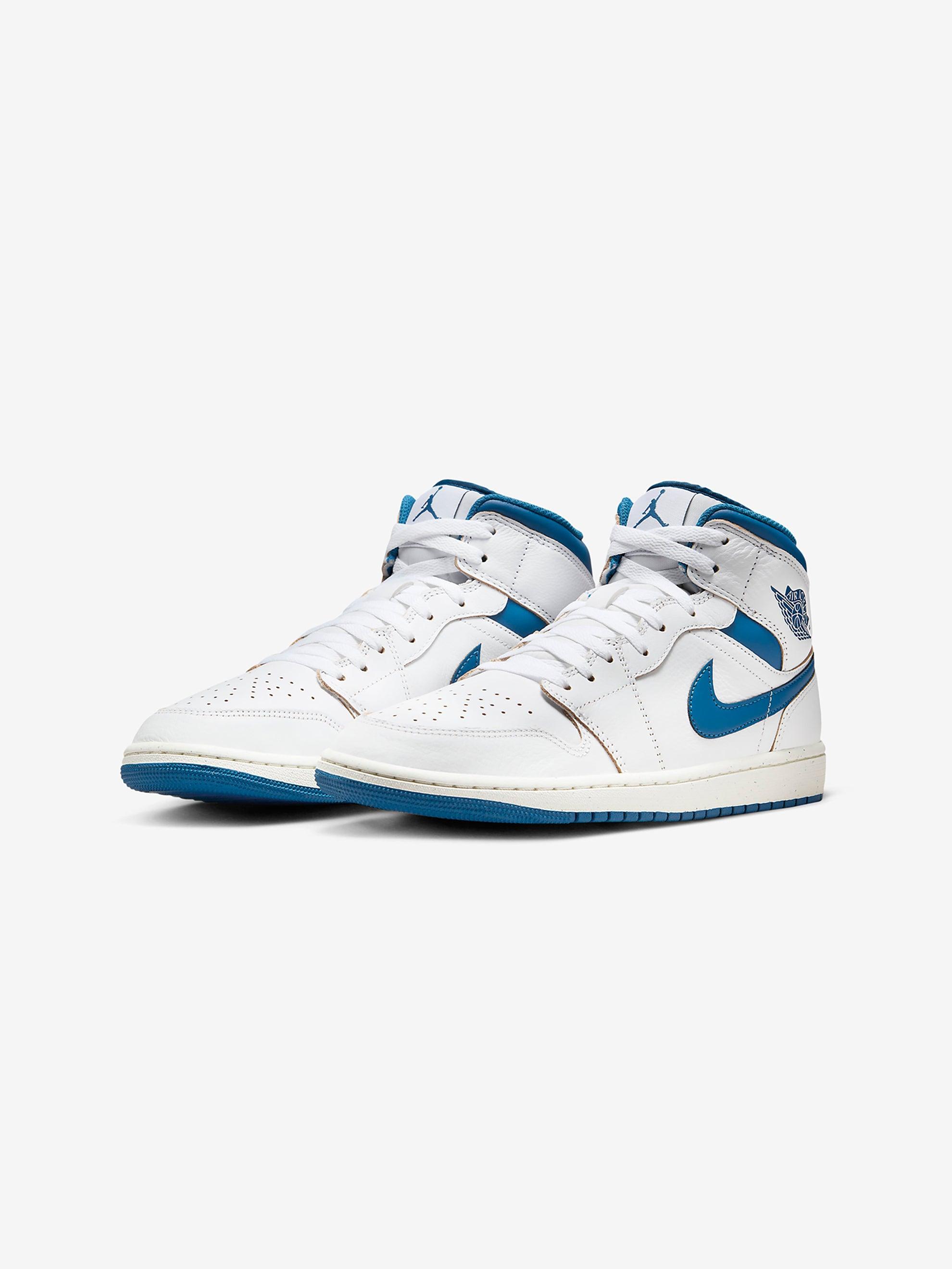 Air Jordan 1 Mid SE (WHITE/INDUSTRIAL BLUE-SAIL) Product Image