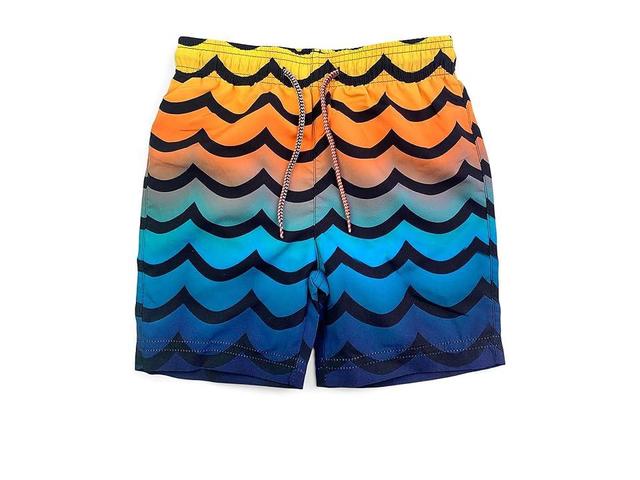 Appaman Kids Mid Length Upf 50 Swim Trunks (Toddler/Little Kid/Big Kid) (Wavy Morning) Men's Swimwear Product Image