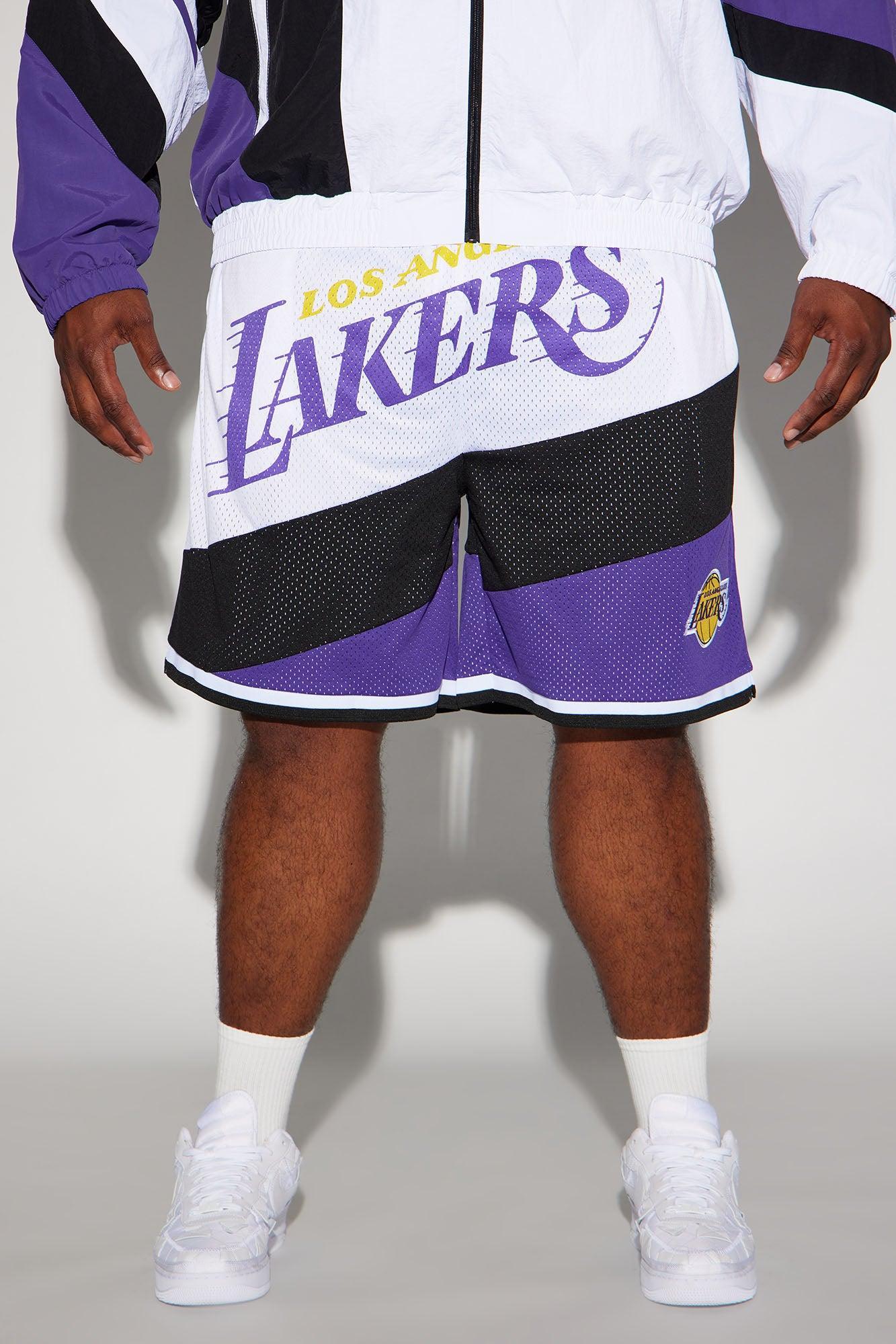 Lakers On The Bias Mesh Shorts - Purple/combo Product Image