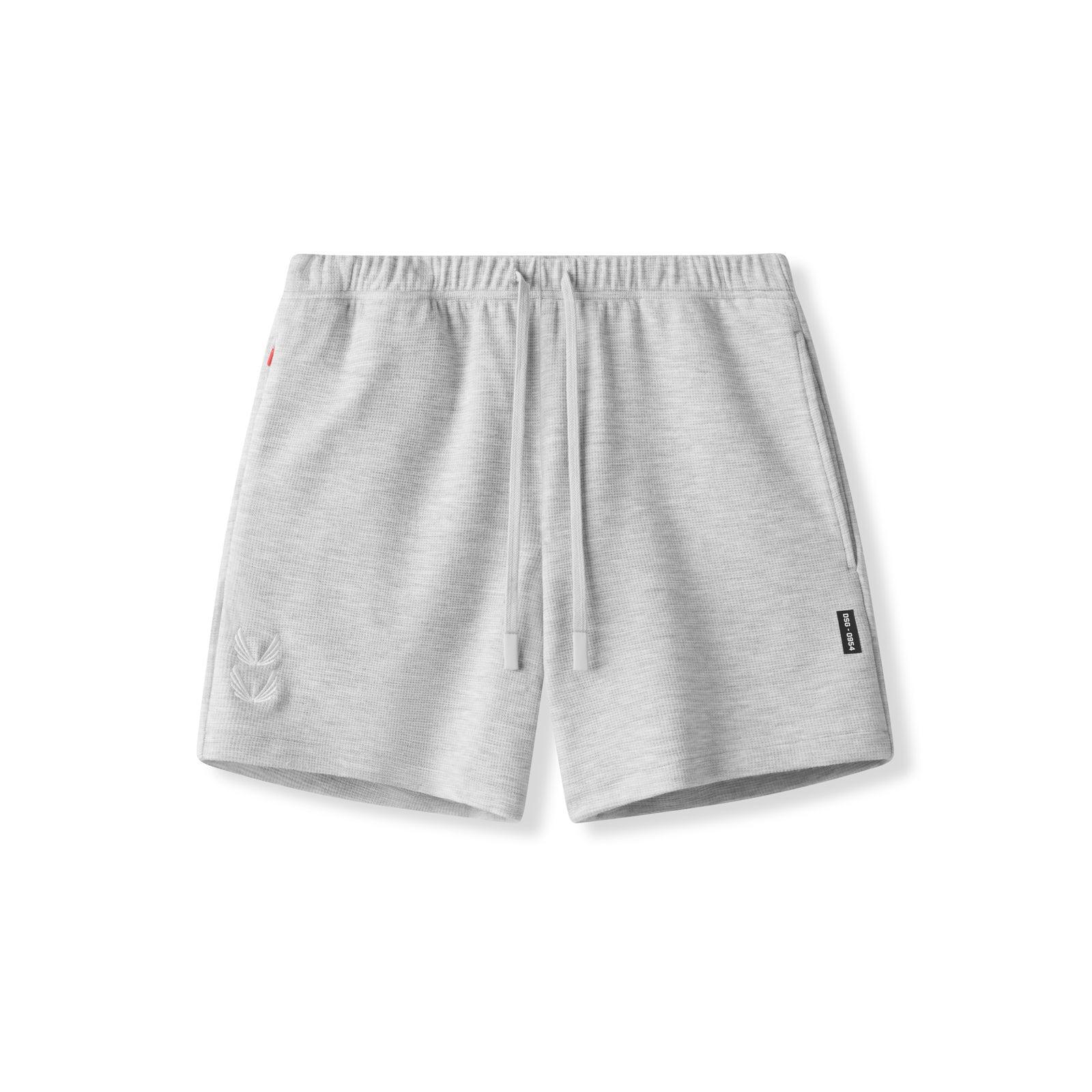 0954. Waffle Knit Sweat Short - Heather Grey Product Image