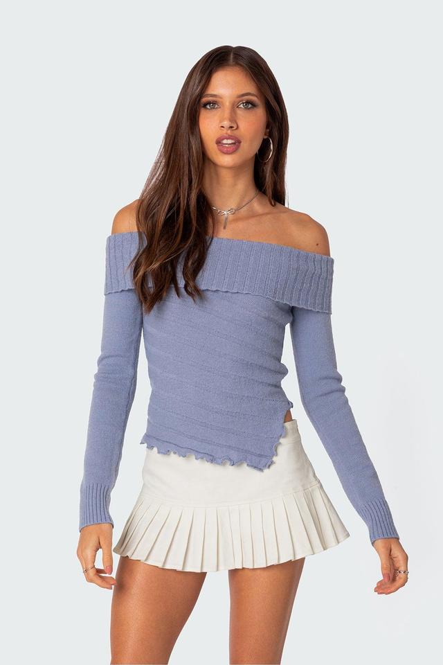 Edikted Women's Sonya Fold Over Knit Top Product Image