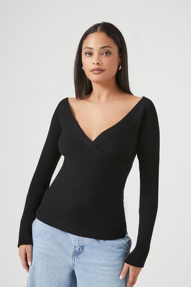 Ribbed Surplice Sweater | Forever 21 Product Image