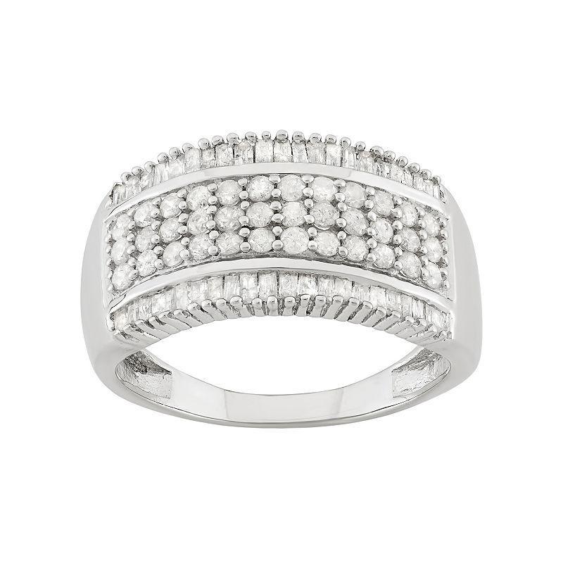 Jewelexcess 1 Carat T.W. Diamond Sterling Silver Ring, Womens White Product Image