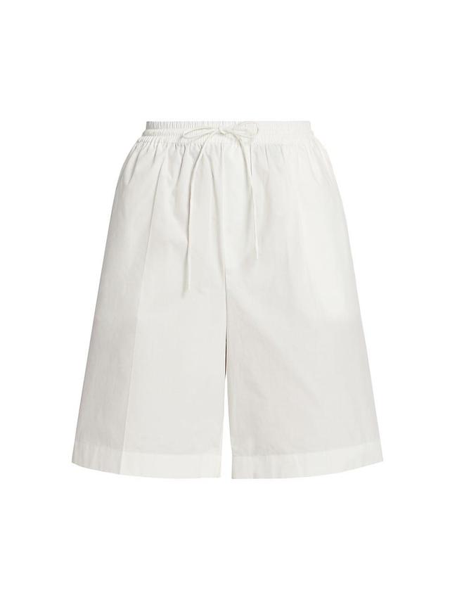 Womens Drawstring Cotton Bermuda Shorts Product Image