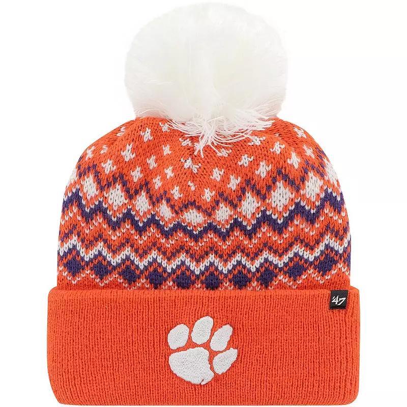 Womens 47 Clemson Tigers Elsa Cuffed Knit Hat with Pom Product Image