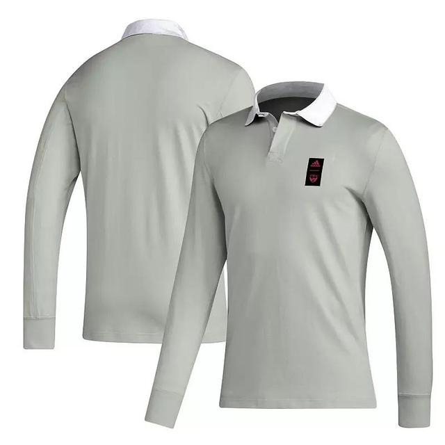 Mens adidas 2023 Player Gray Real Salt Lake Travel Long Sleeve Polo Product Image