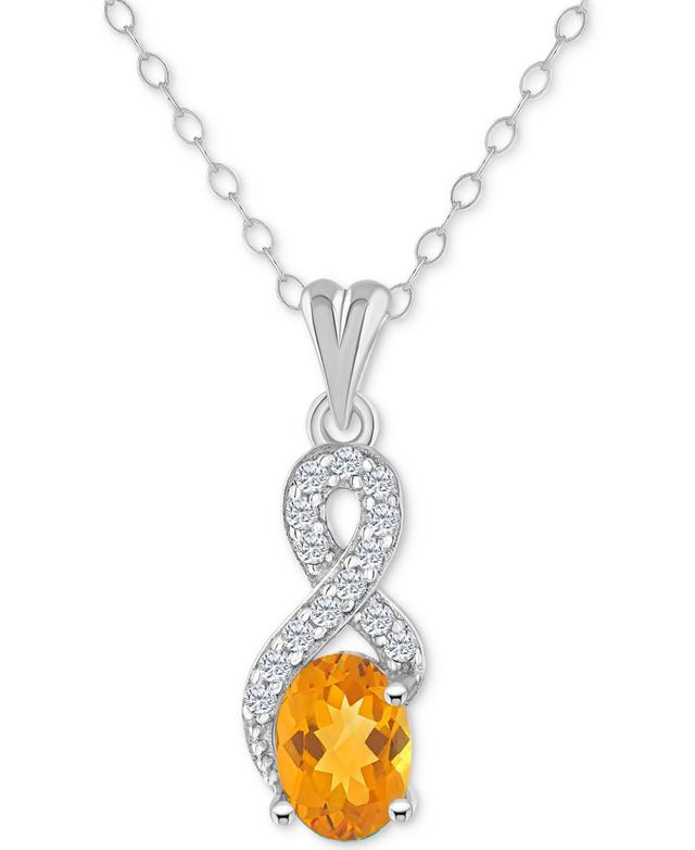 Celebration Gems Sterling Silver Citrine & White Topaz Accent Pendant, Womens Orange Product Image