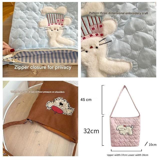 Animal Applique Quilted Tote Bag Product Image