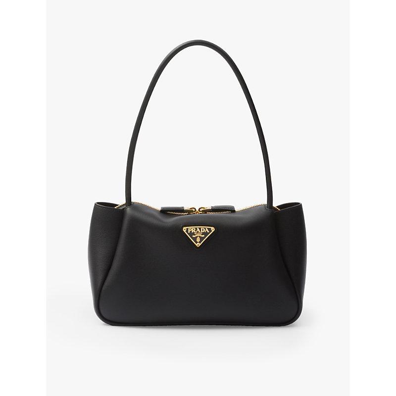 PRADA Medium Leather Shoulder Bag In Black Product Image