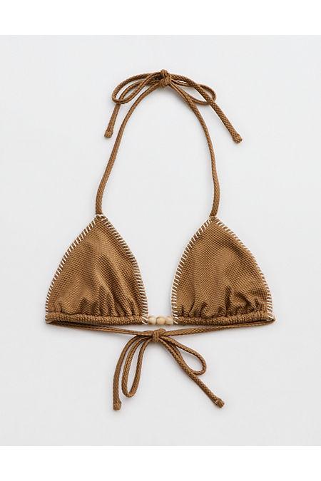 Aerie Shine Pique String Triangle Bikini Top Women's Product Image