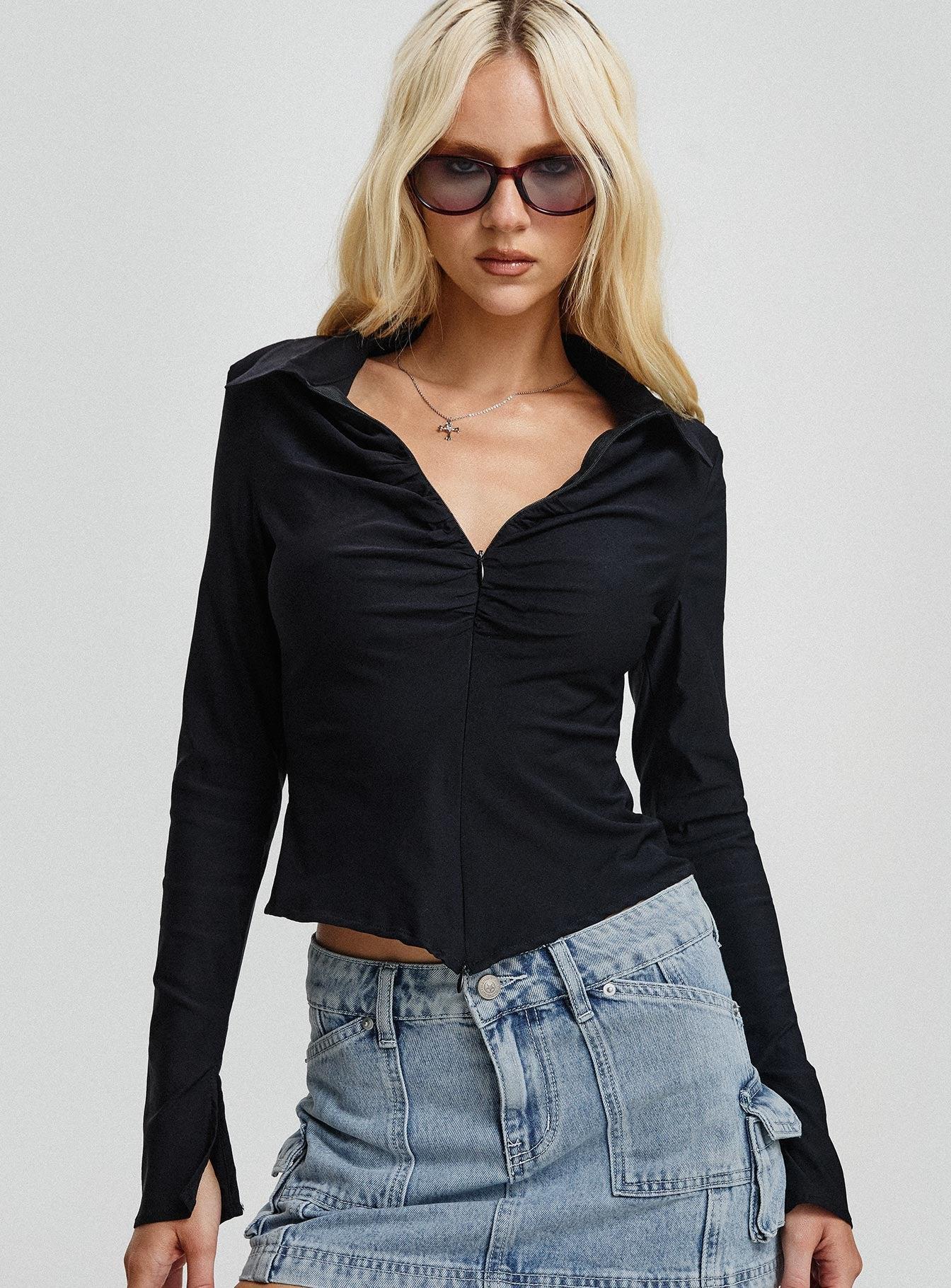 Witherspoon Long Sleeve Top Black product image