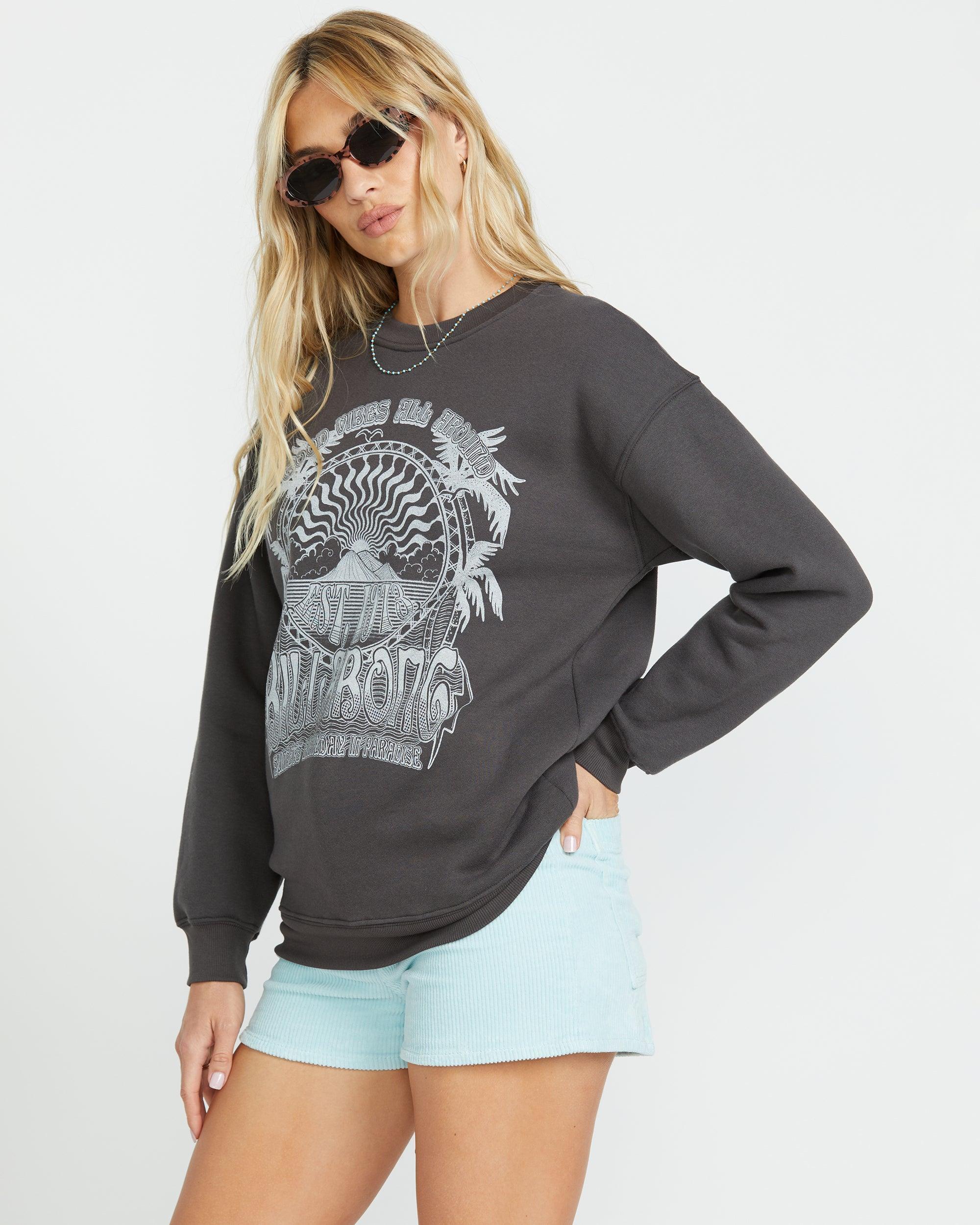 Palm Classics Crew Sweatshirt - Off Black Female Product Image