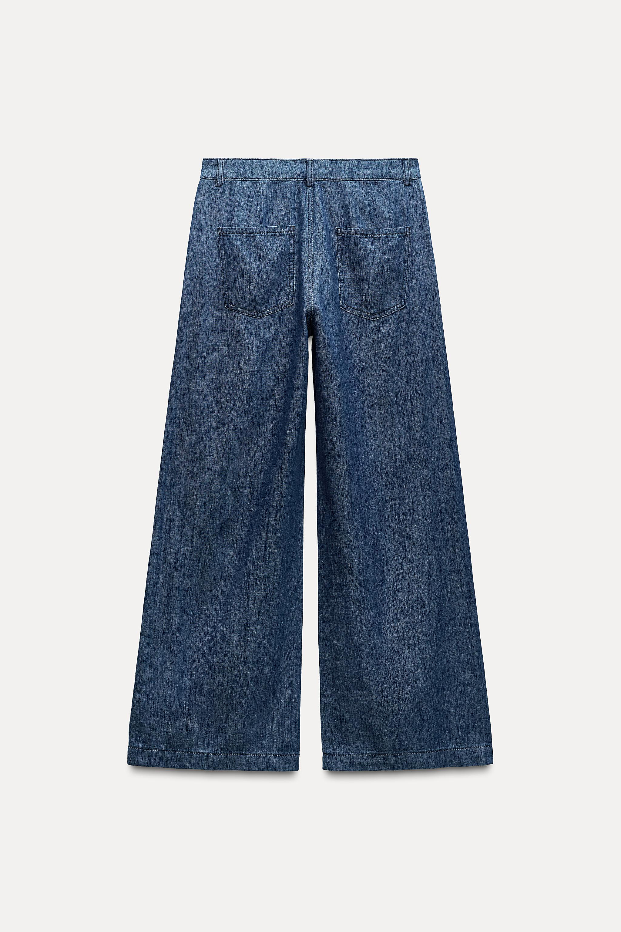 Z1975 FLOWY WIDE LEG DENIM PANTS Product Image