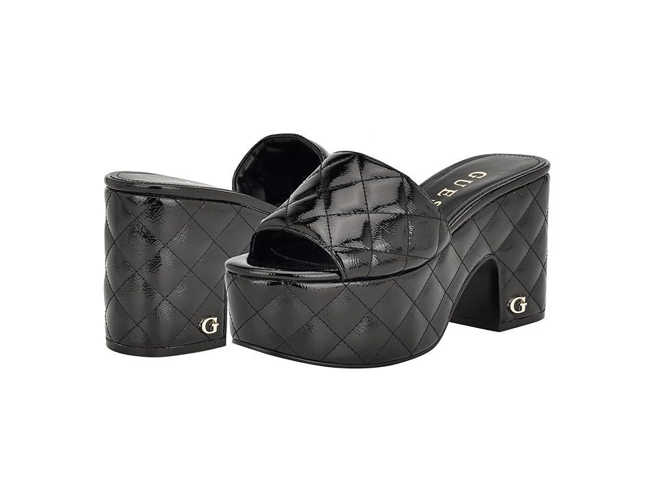 Guess Womens Yanni Quilted Platform Block Heel Mule Sandals Product Image