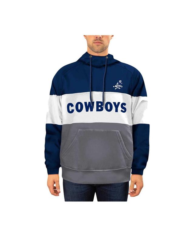 Men's New Era Navy/White Dallas Cowboys Big & Tall Retro Joe Fleece Pullover Hoodie Product Image