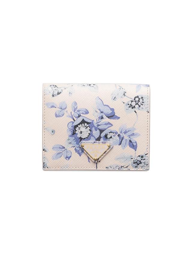 Womens Small Printed Saffiano Leather Wallet Product Image