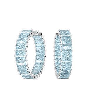 Swarovski Matrix Baguette Color Crystal Hoop Earrings Product Image