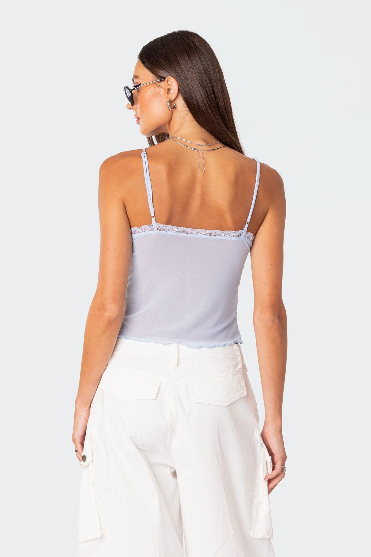 Crossover Mesh Tank Top Product Image