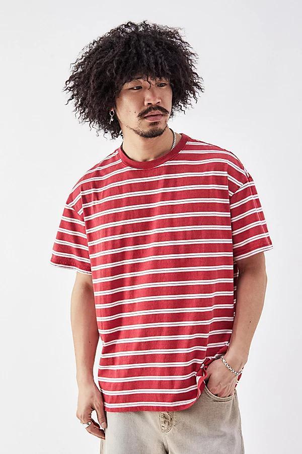 BDG Red Striped Tee Mens at Urban Outfitters Product Image