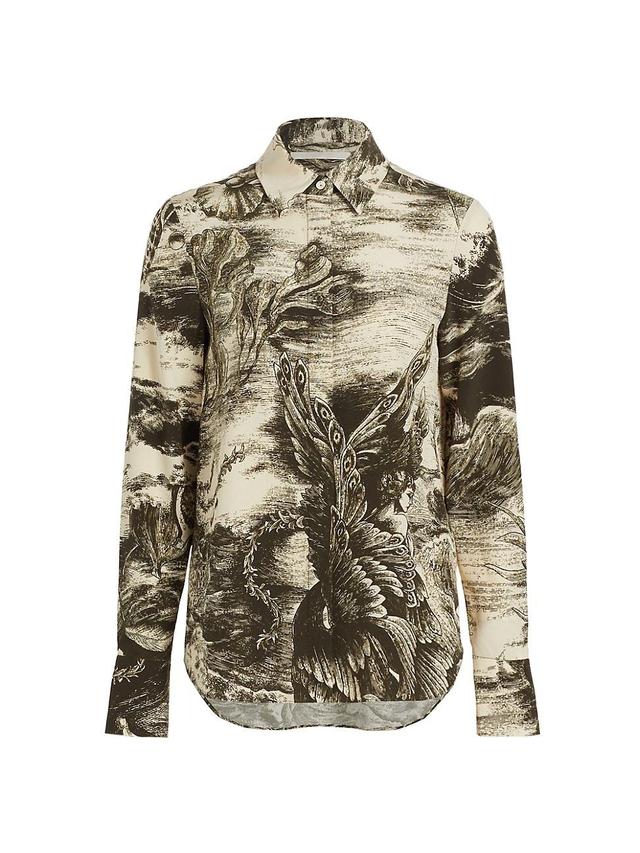 Womens Oceanscape Print Silk Shirt Product Image