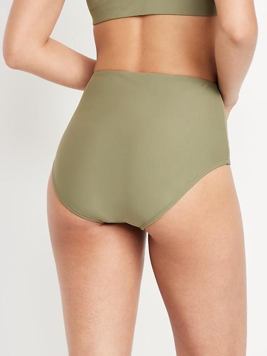 High-Waisted French-Cut Bikini Swim Bottoms Product Image