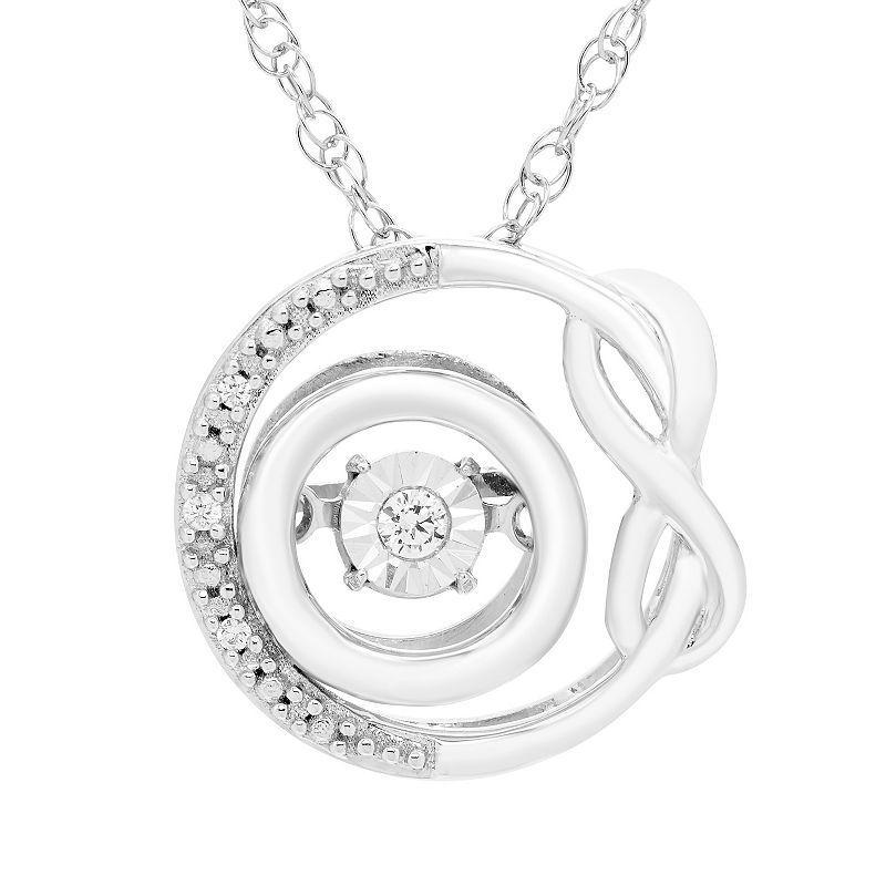 Boston Bay Diamonds Sterling Silver Infinity Double Circle Diamond Accent Infinity Pendant, Womens White Product Image