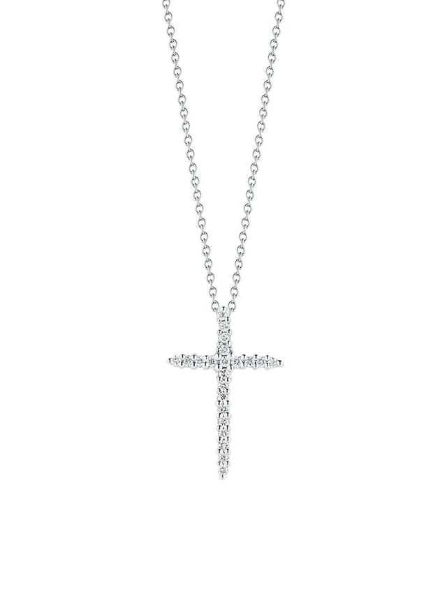 Womens Tiny Treasures 18K Yellow Gold & Diamond Cross Pendant Necklace Product Image