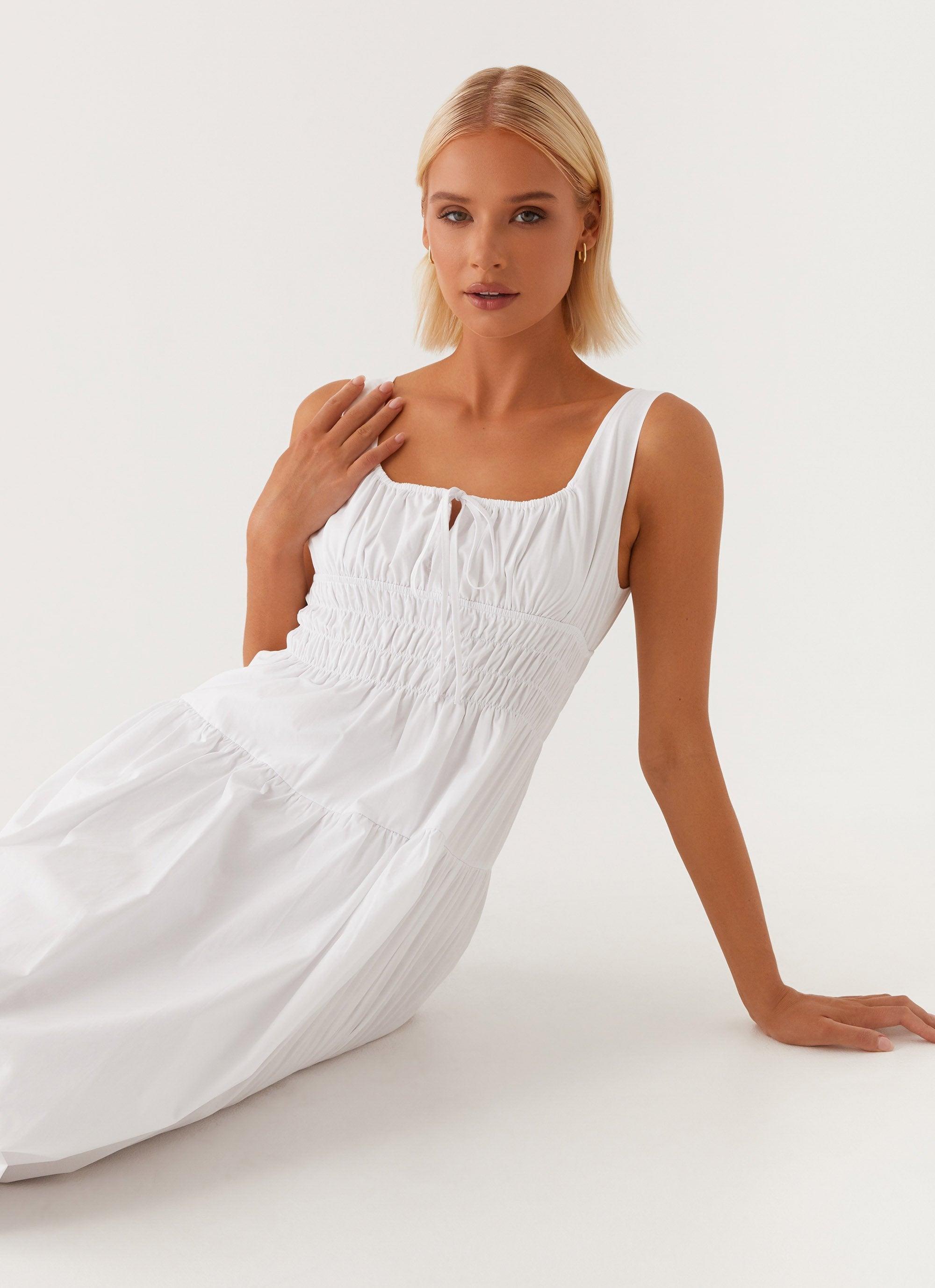 Jacintha Midi Dress - White Product Image