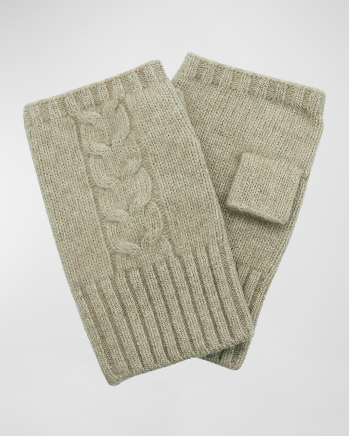 Mens Cable-Knit Fingerless Gloves Product Image