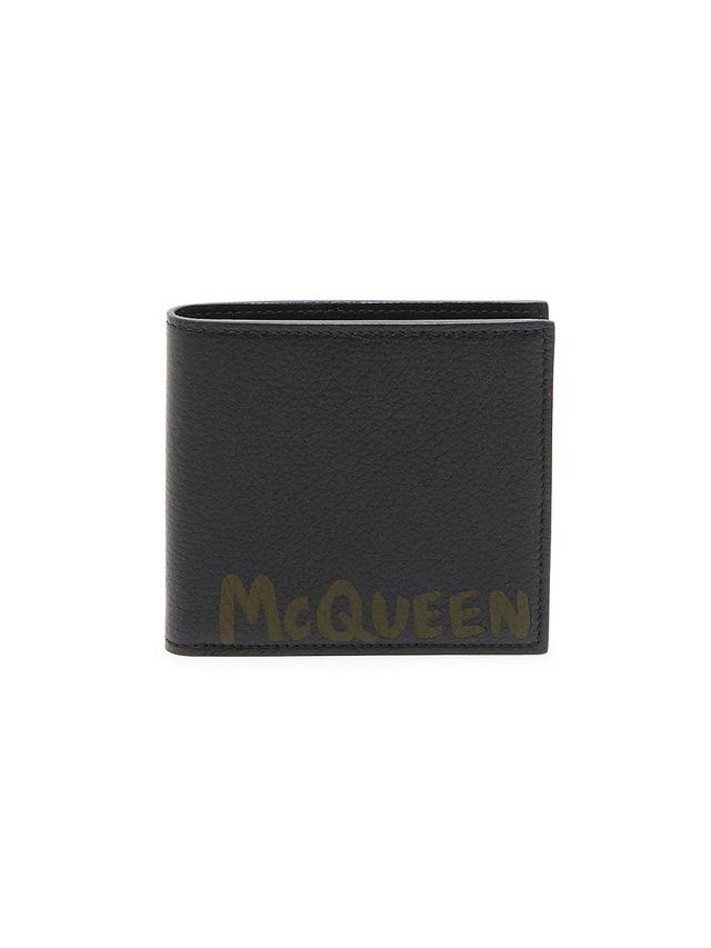 Alexander McQueen Graffiti Logo Leather Bifold Wallet Product Image