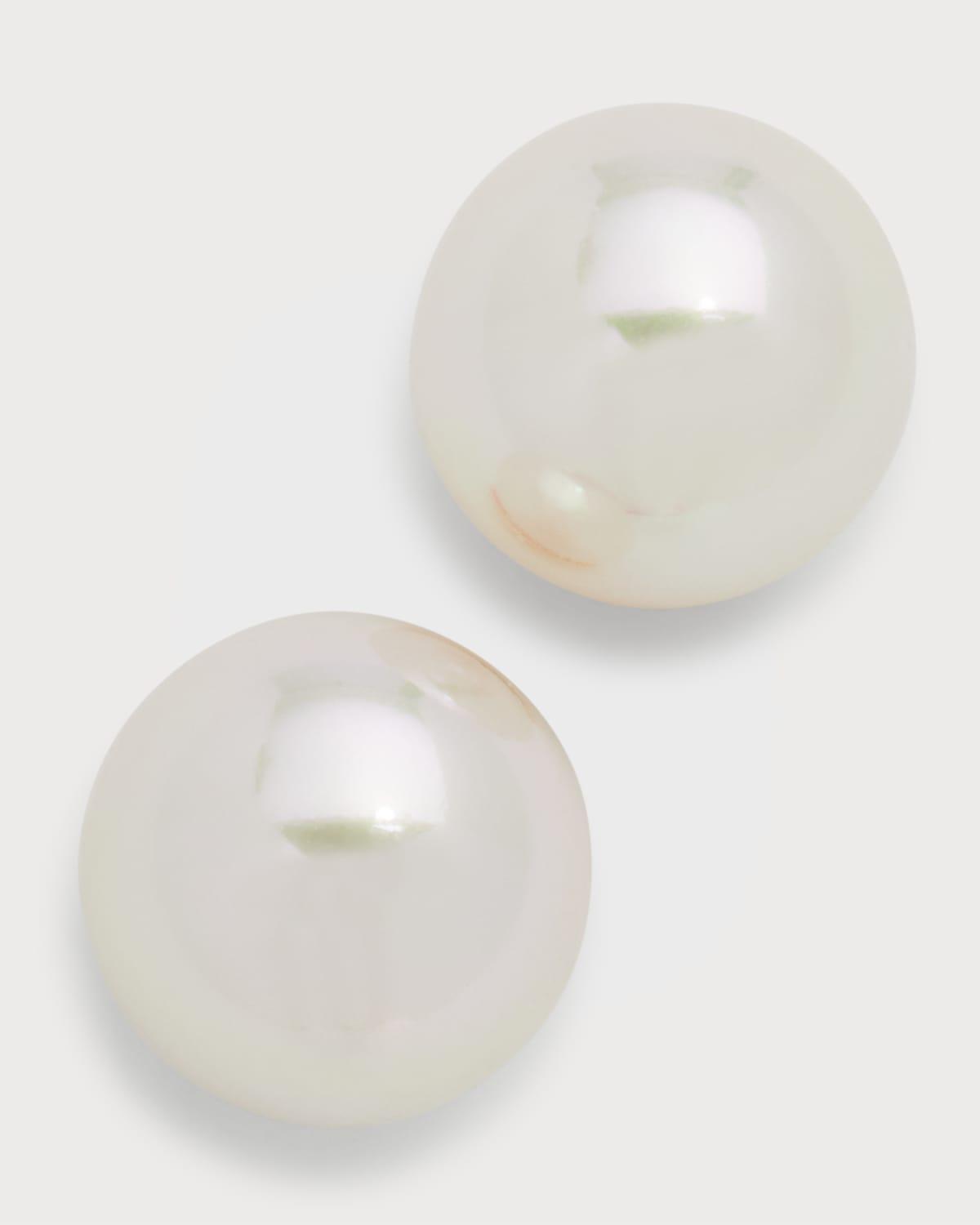 Womens Lyra Rhodium-Plate & Faux Pearl Stud Earrings Product Image