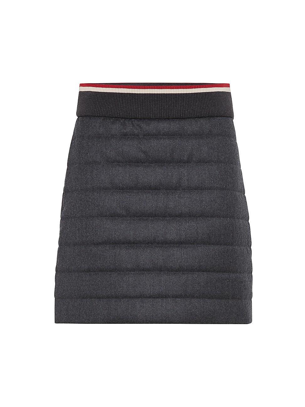 Womens Virgin Wool Flannel Quilted Mini Skirt Product Image