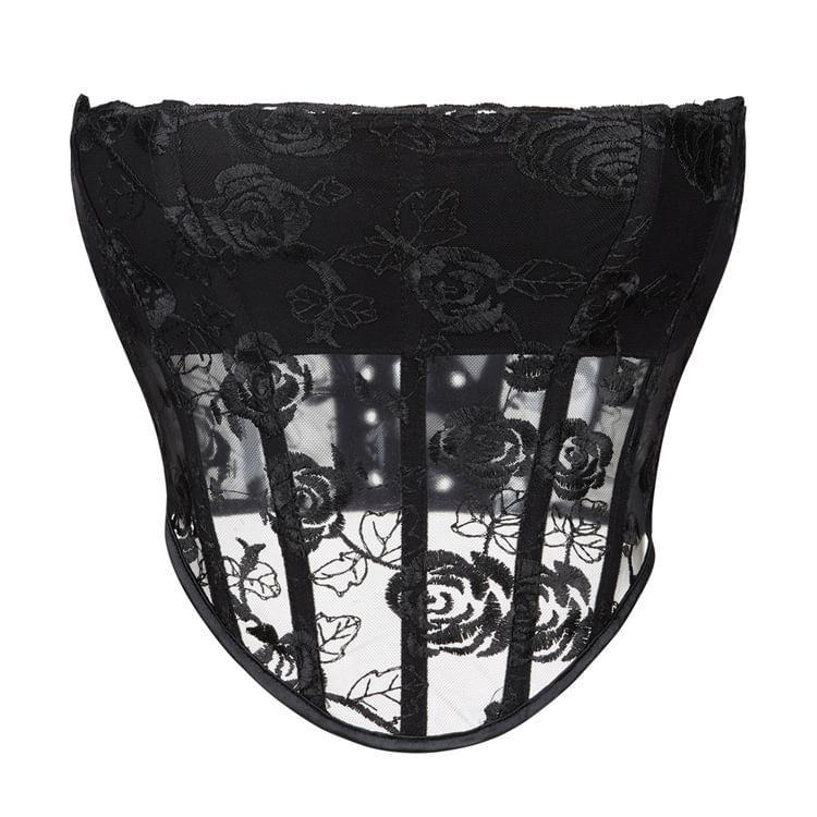 Floral Mesh Bustier Top Product Image